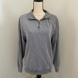 C&C California Sunwashed Quarter Zip Pullover Sweatshirt Gray sz Medium Athletic